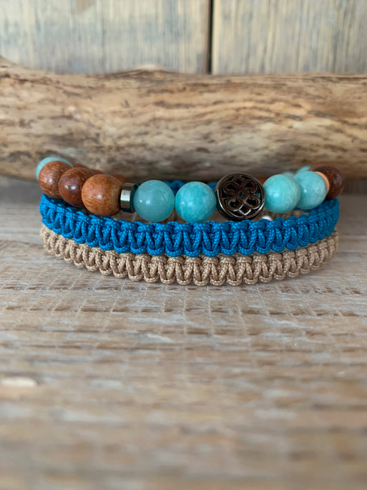 bracelet macramé combinaison bracelets pierres