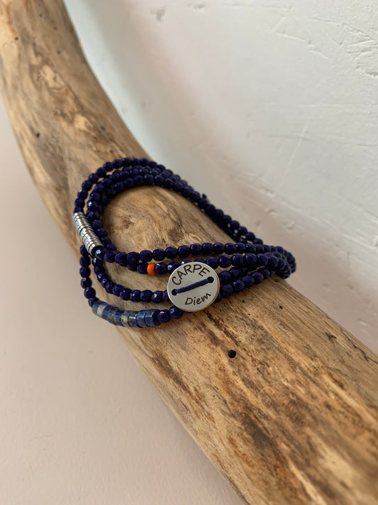 Bracelet 4 tours bleu navy