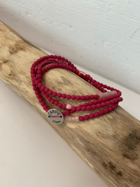 Bracelet 4 tours fuchsia