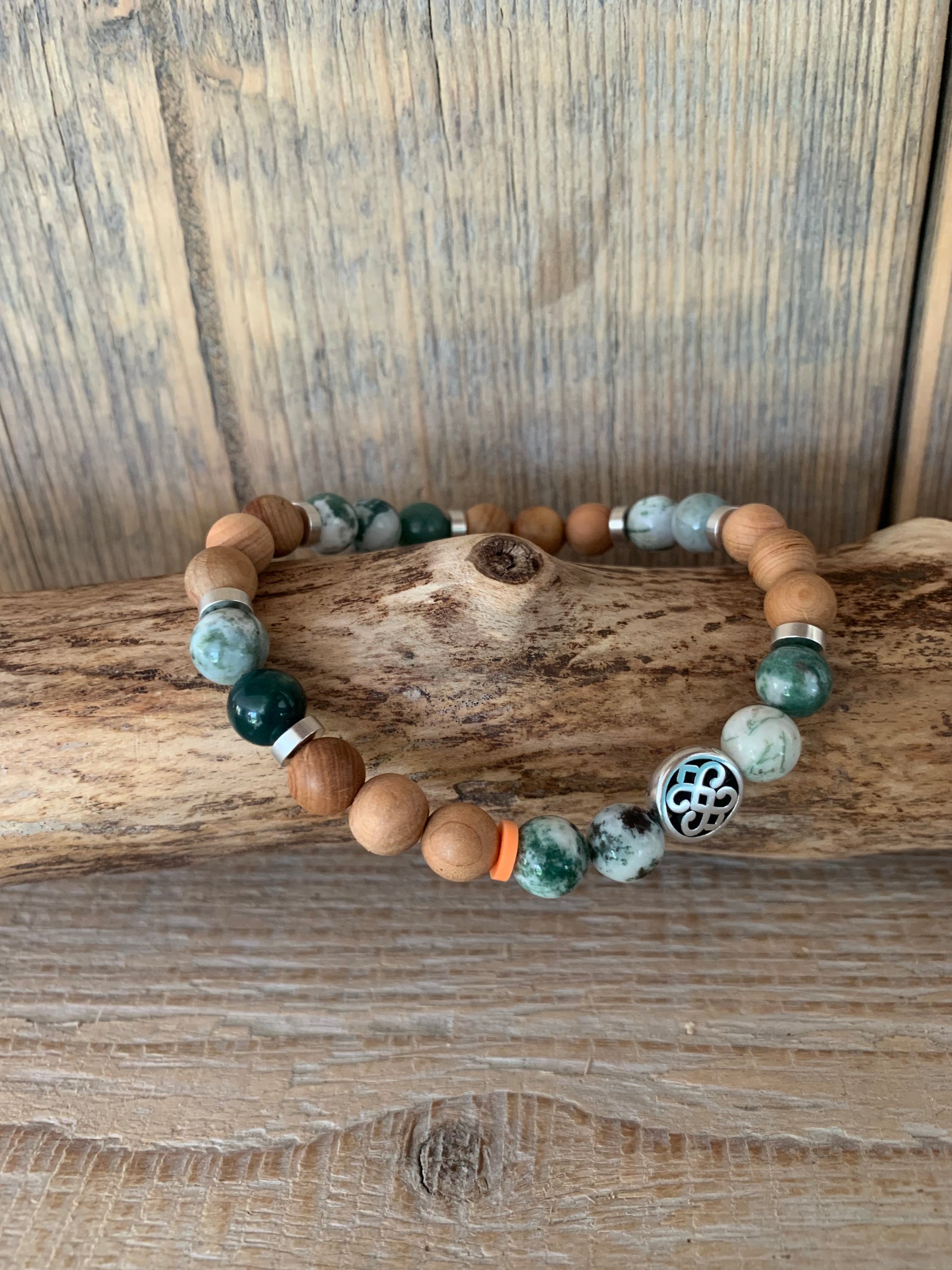 OZE by Virginie - Bracelet homme en agate Tree fait main en Belgique – Nature, croissance, équilibre – 3 tailles