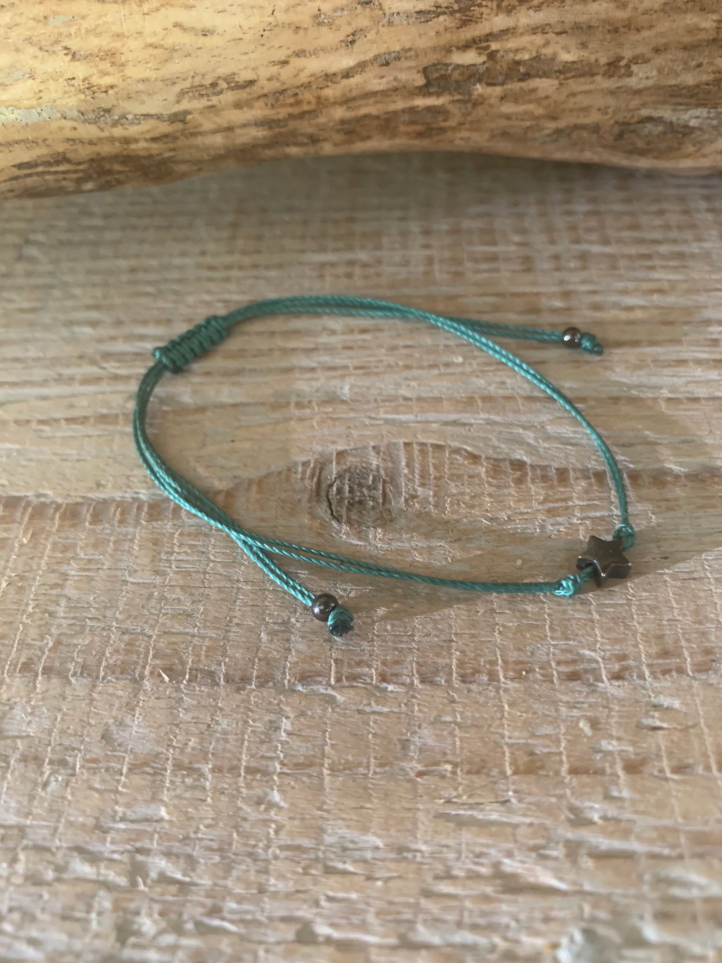 Bracelet étoile argent – Réglable – Fait main – Cordon coloré