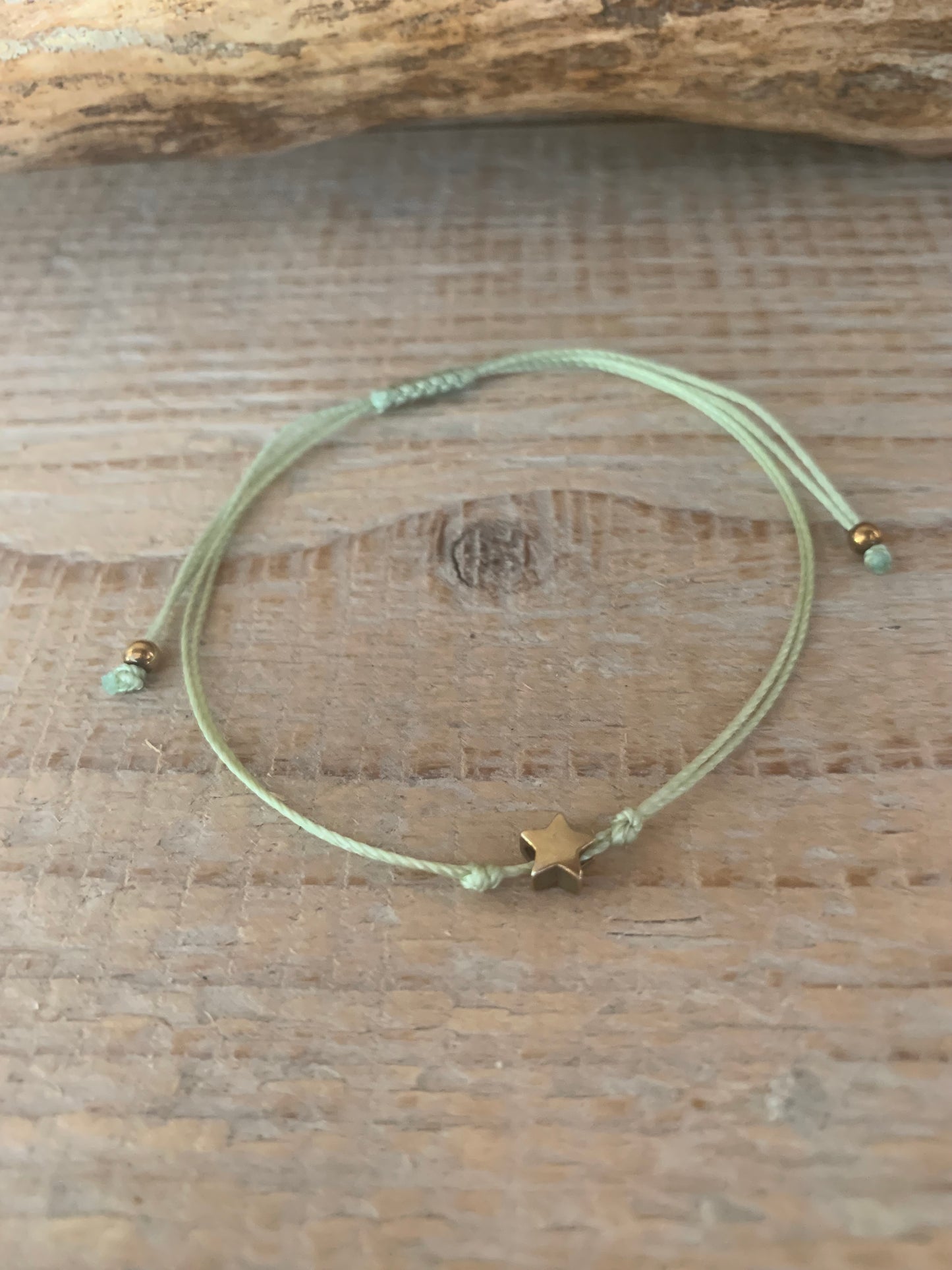 Bracelet étoile argent – Réglable – Fait main – Cordon coloré