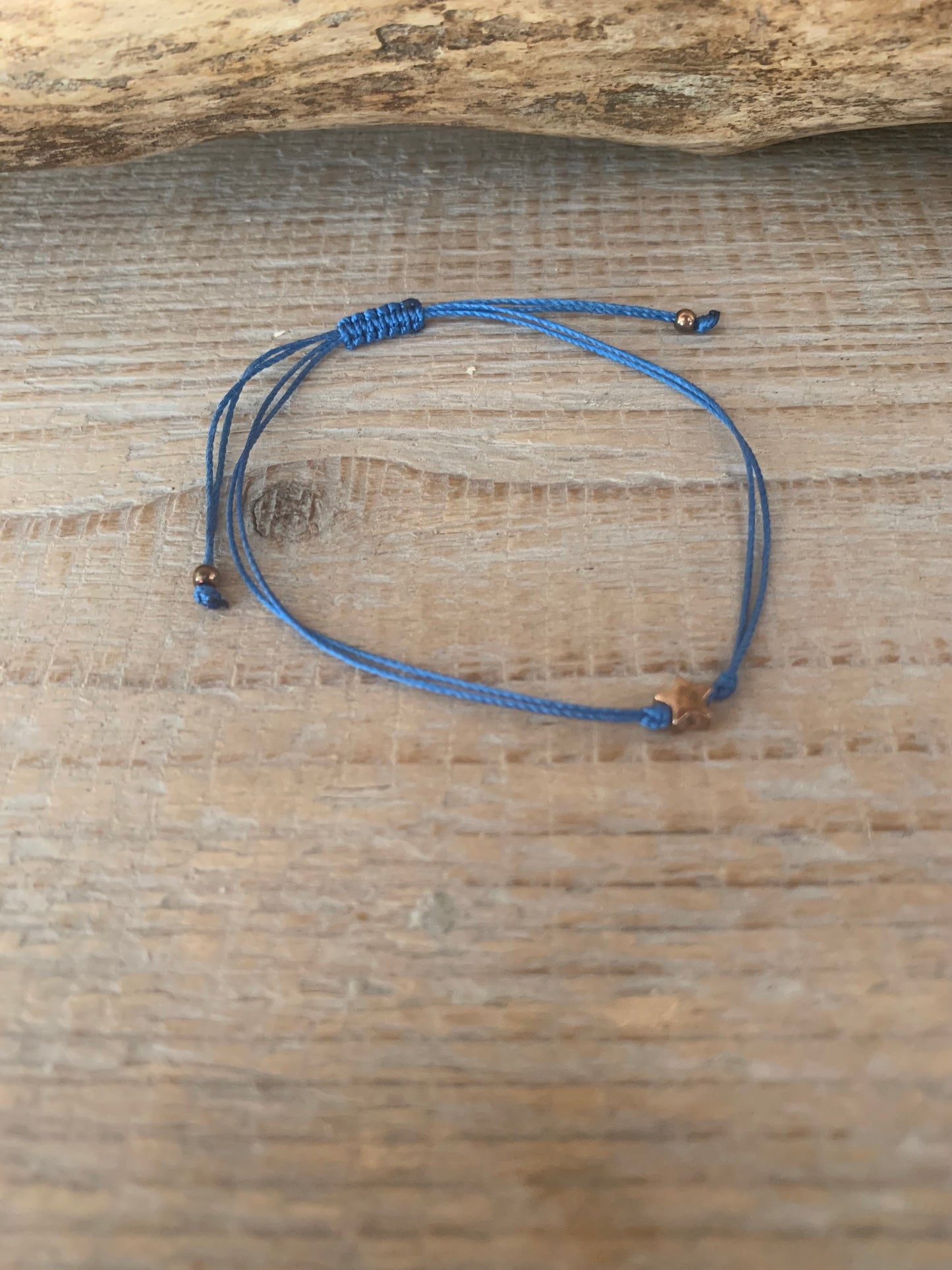 Bracelet étoile argent – Réglable – Fait main – Cordon coloré