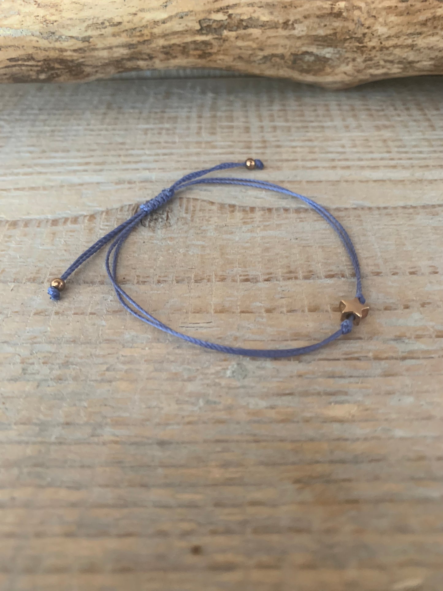 Bracelet étoile argent – Réglable – Fait main – Cordon coloré