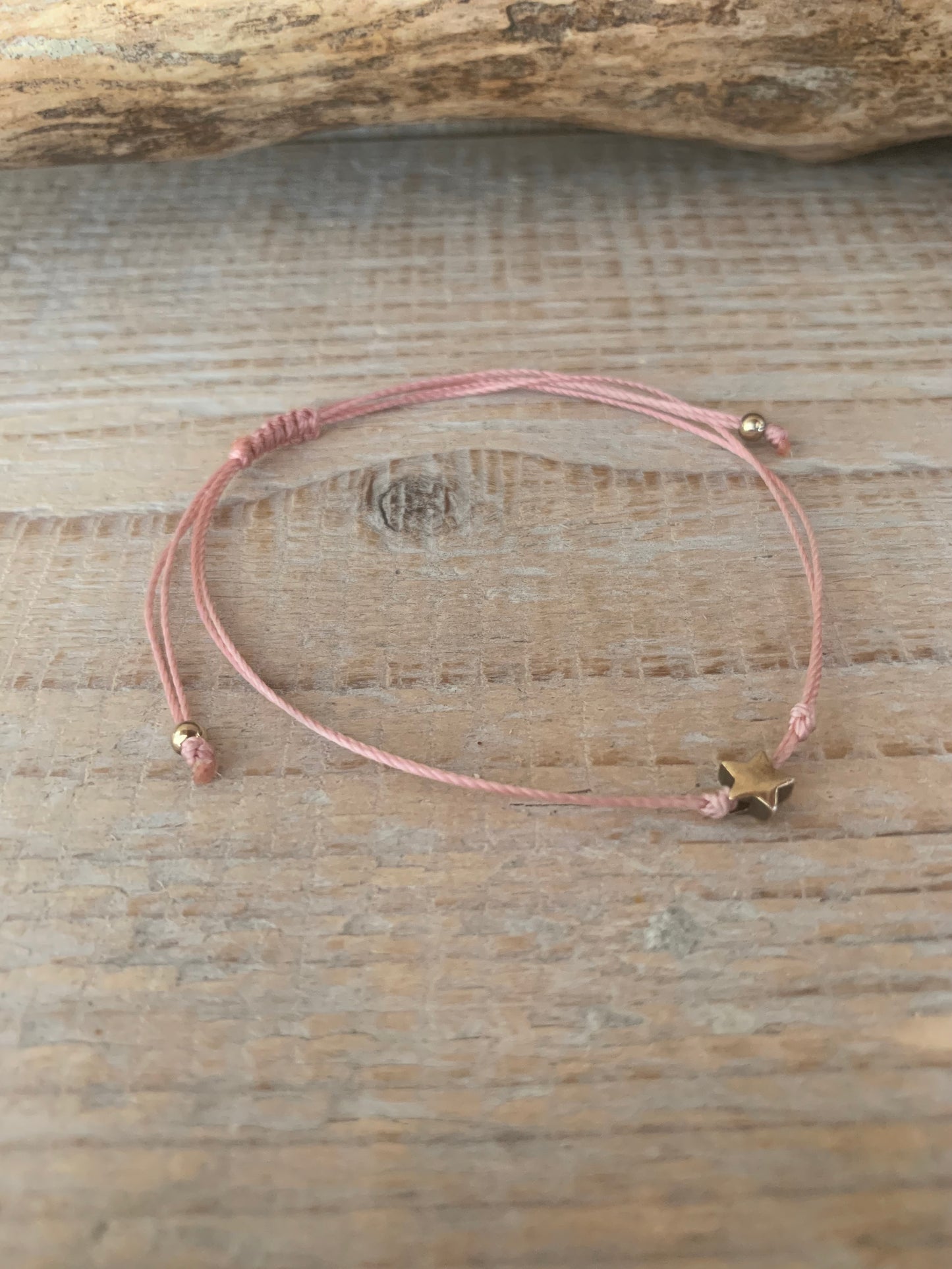 Bracelet étoile argent – Réglable – Fait main – Cordon coloré
