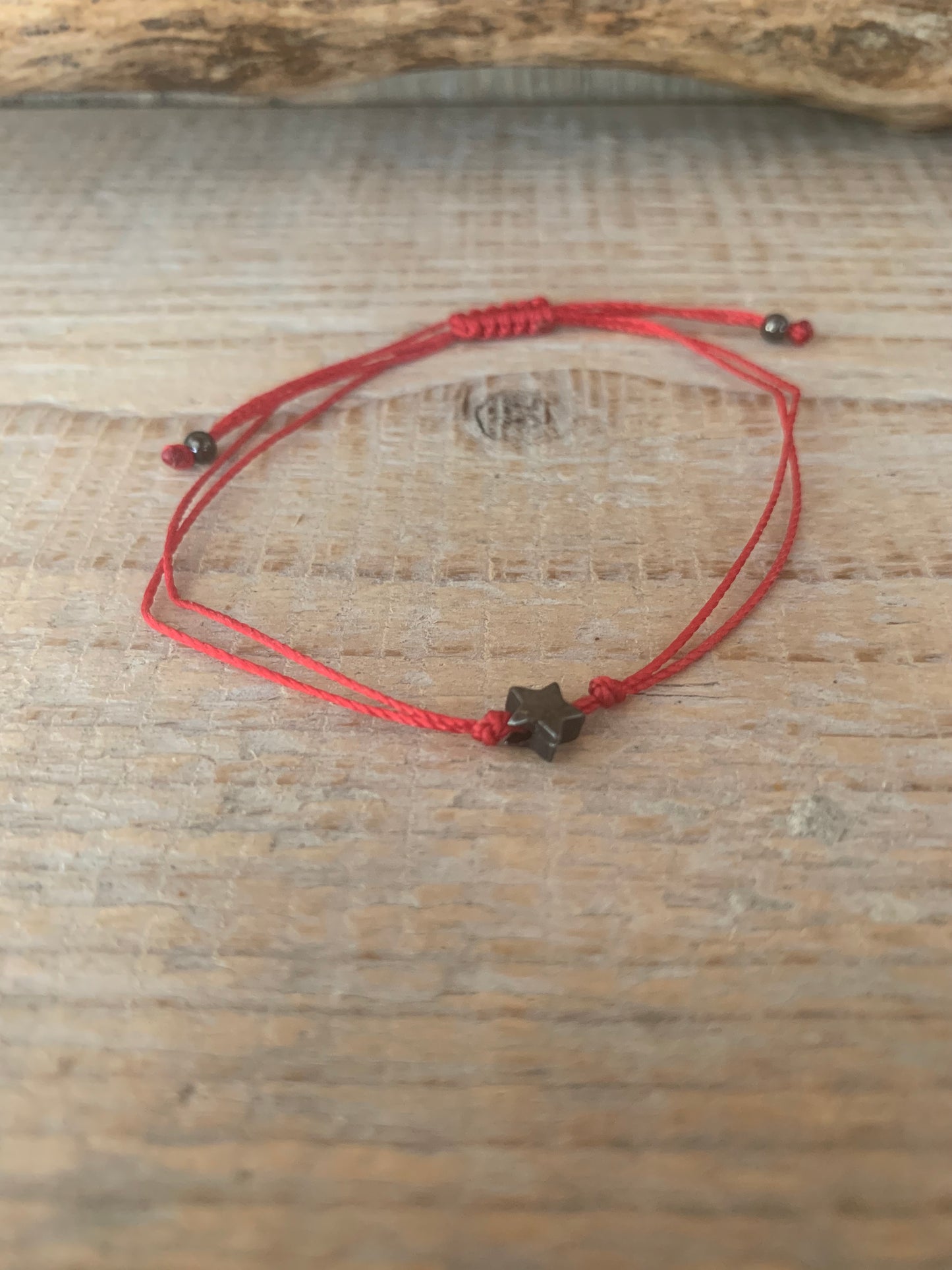 Bracelet étoile argent – Réglable – Fait main – Cordon coloré