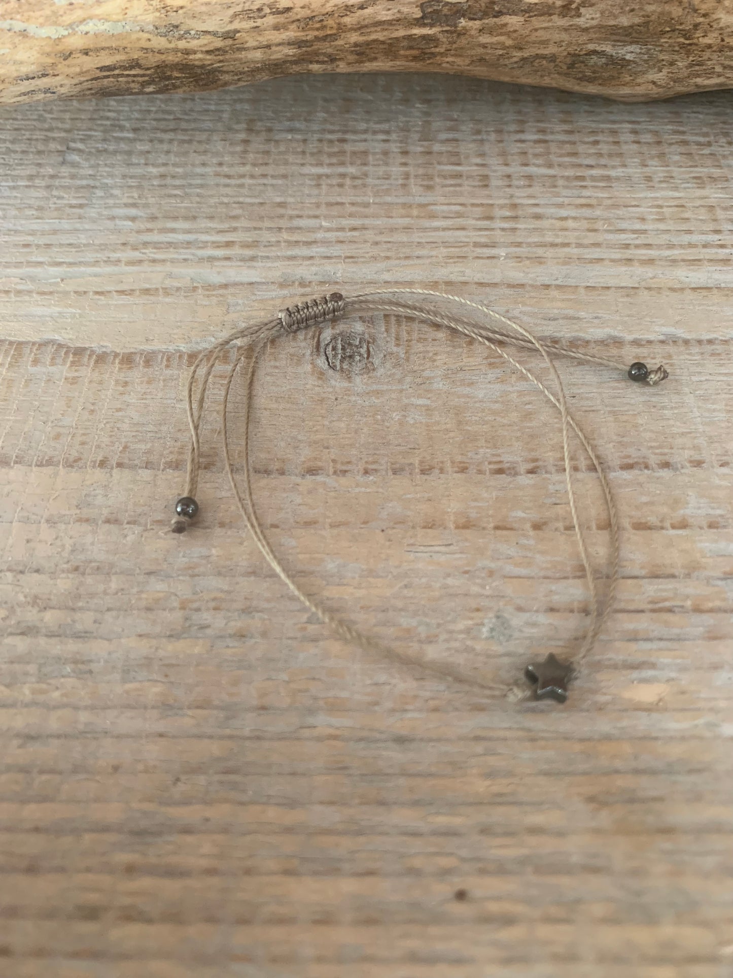 Bracelet étoile argent – Réglable – Fait main – Cordon coloré