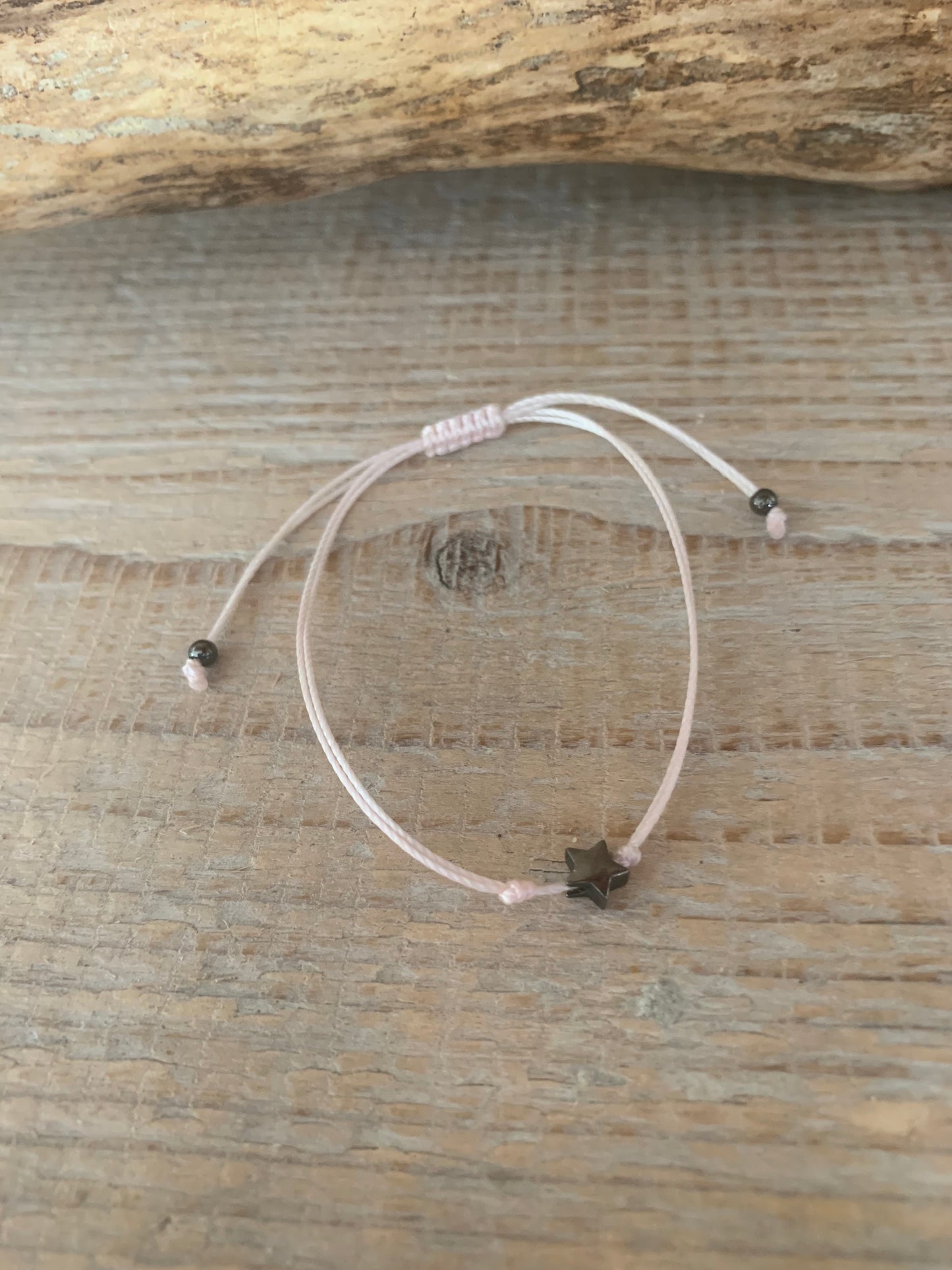 Bracelet étoile argent – Réglable – Fait main – Cordon coloré