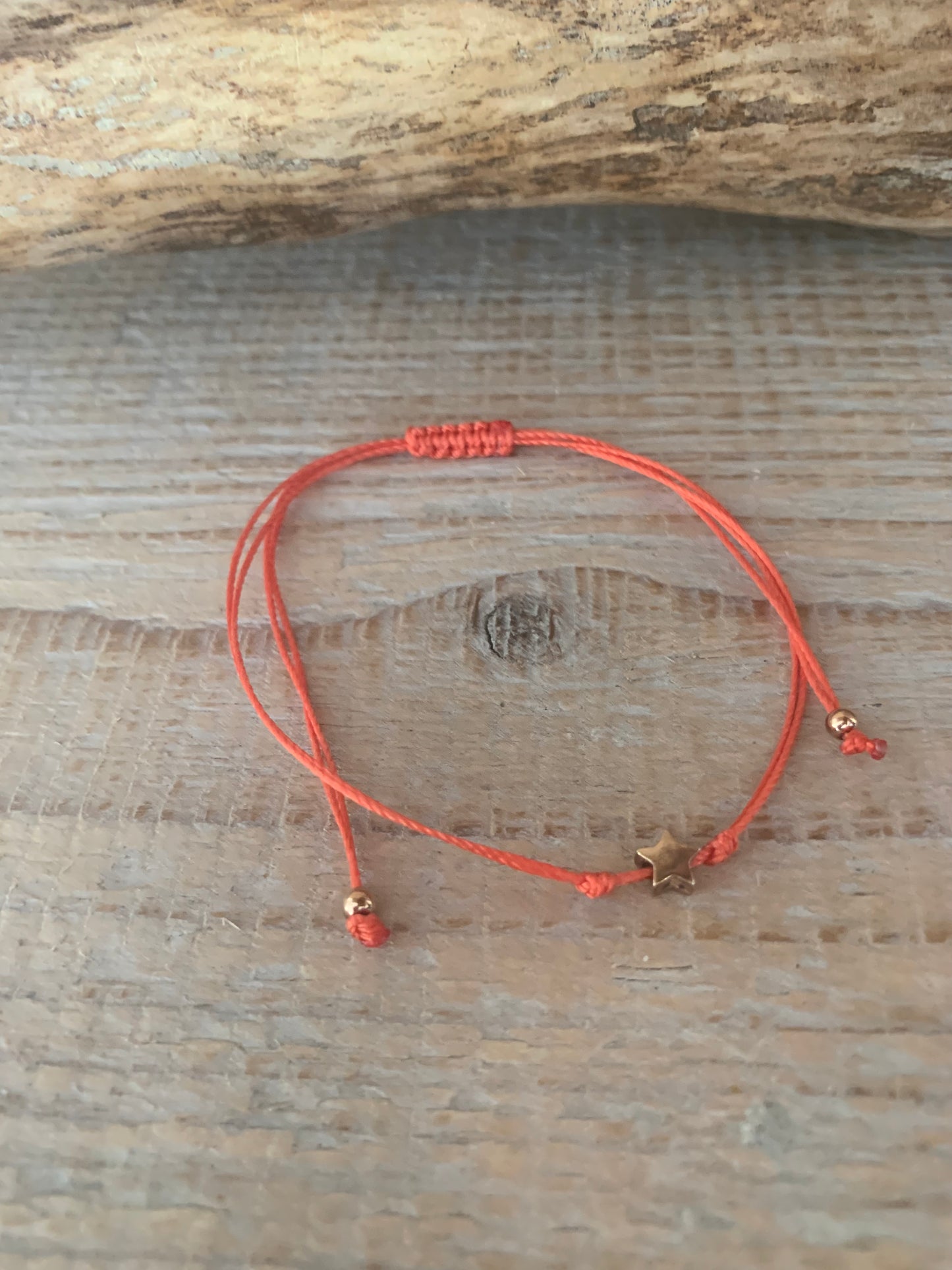 Bracelet étoile argent – Réglable – Fait main – Cordon coloré
