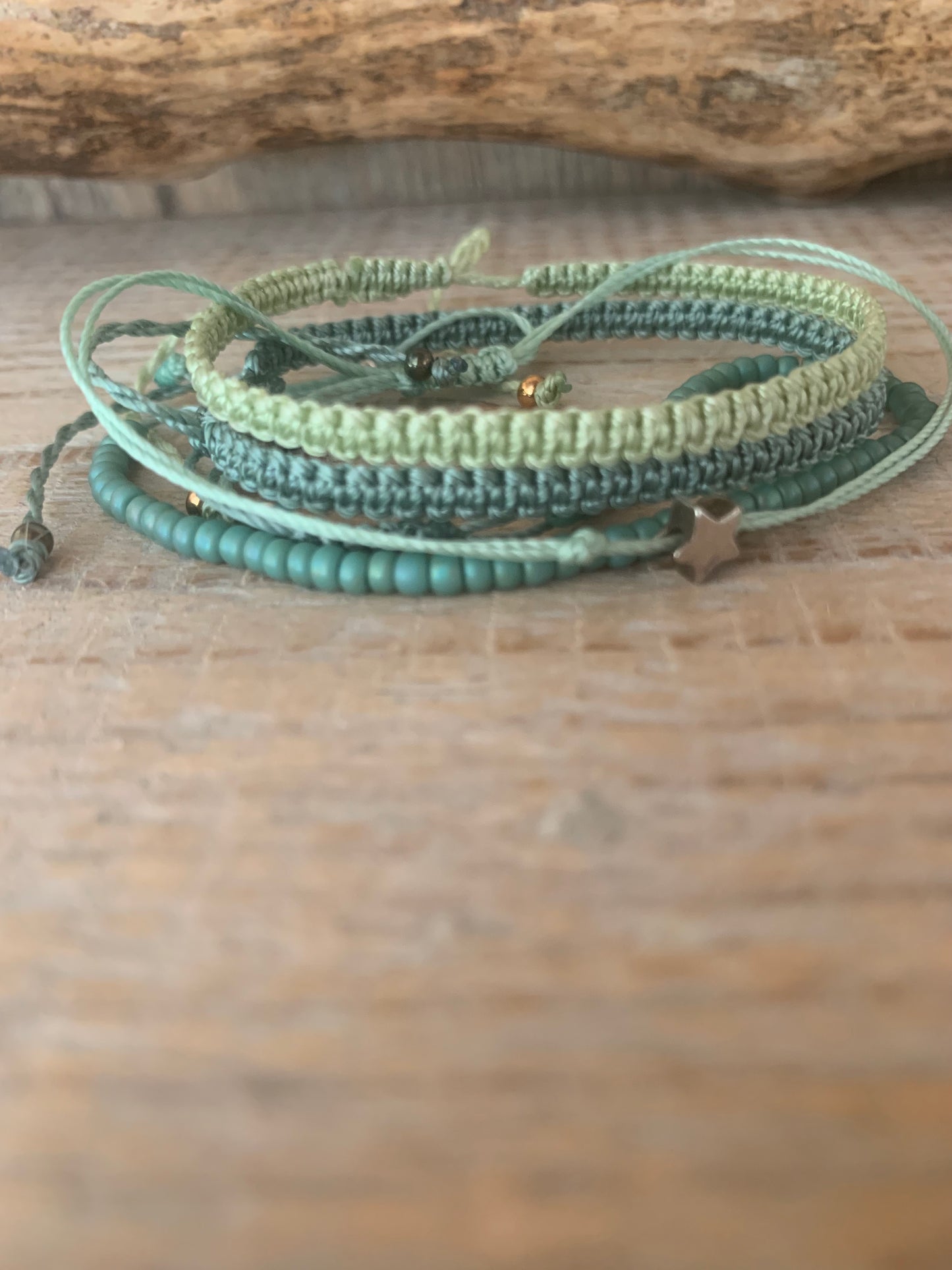 Bracelet étoile argent – Réglable – Fait main – Cordon coloré - Bracelet macramé