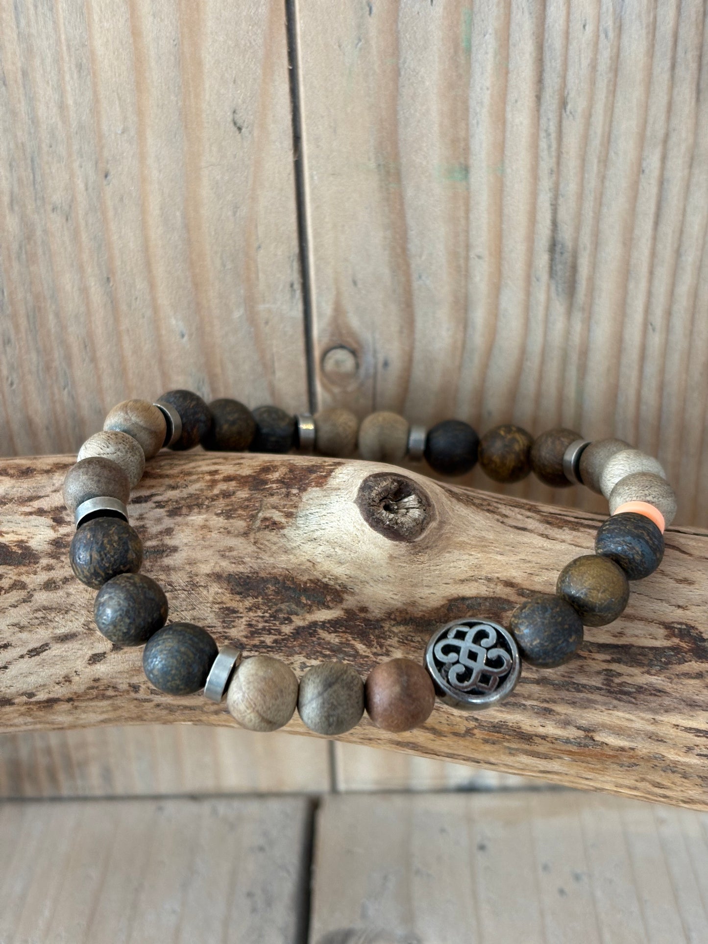 OZE by Virginie - Bracelet homme en bronzite – Fait main – Élastique – 3 tailles 