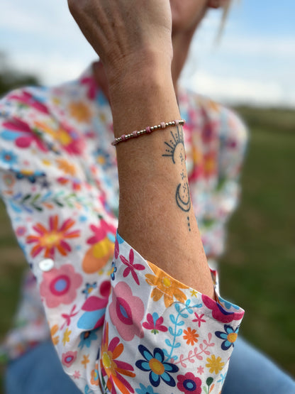 Bracelet femme en rhodonite – Guérison & compassion