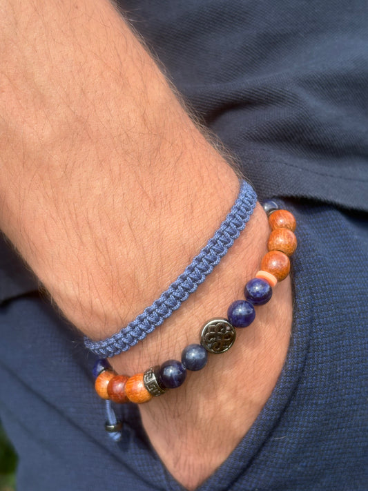 Oze by Virginie - Bracelet homme en sodalite - 3 tailles - Bracelet macramé