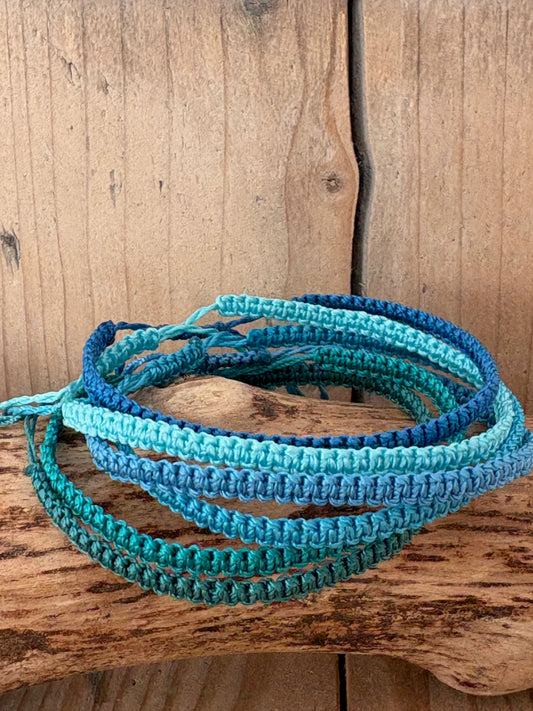 Les macramés bleu & turquoise