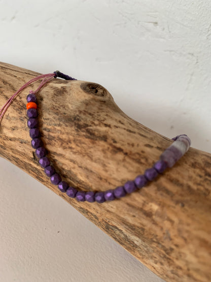 Bracelet améthyste violet translucide
