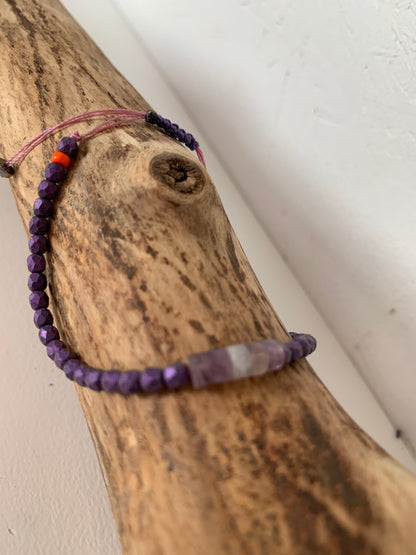 Bracelet améthyste violet translucide