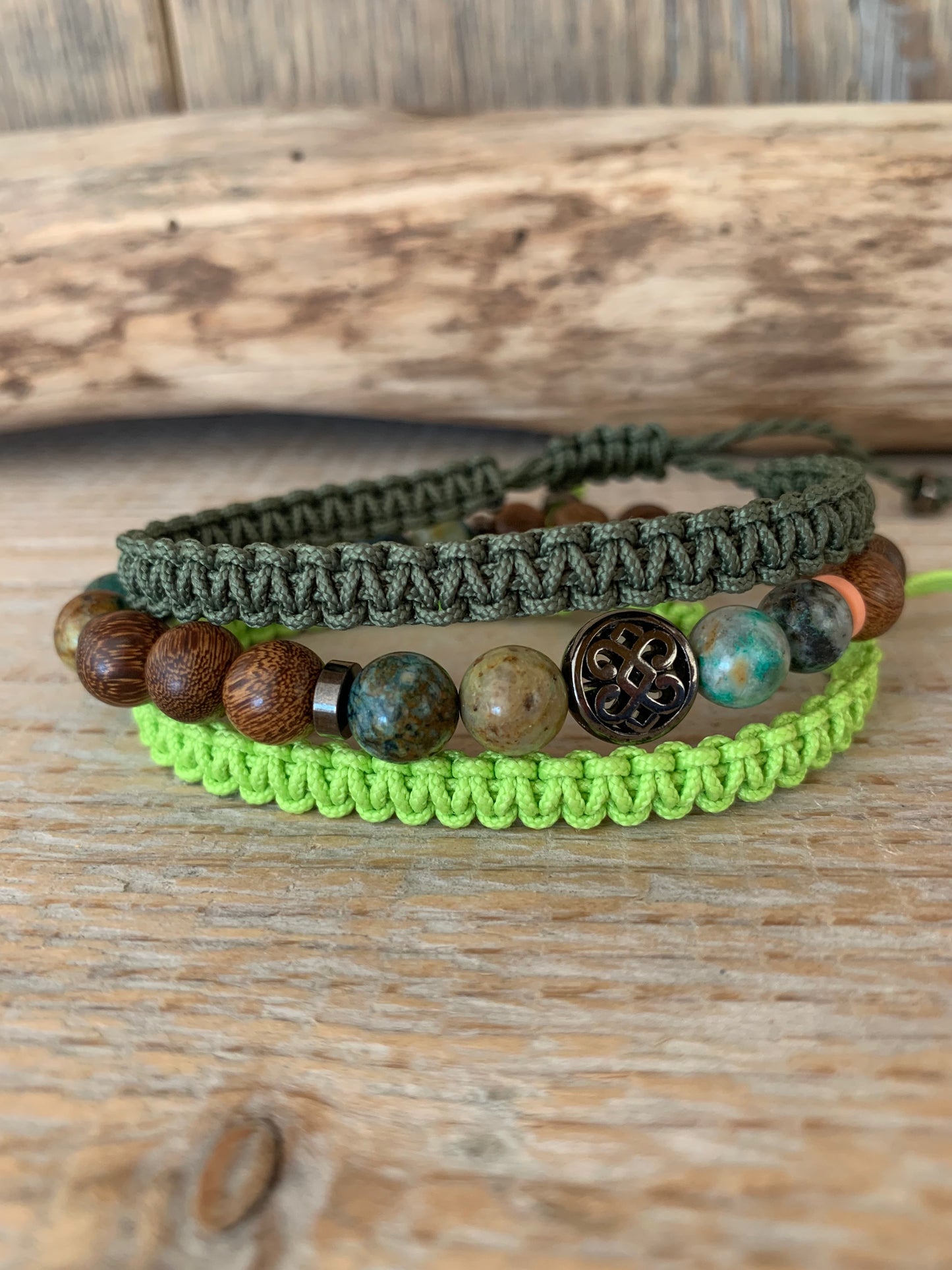 bracelet homme azurite style masculin naturel bracelet macramé