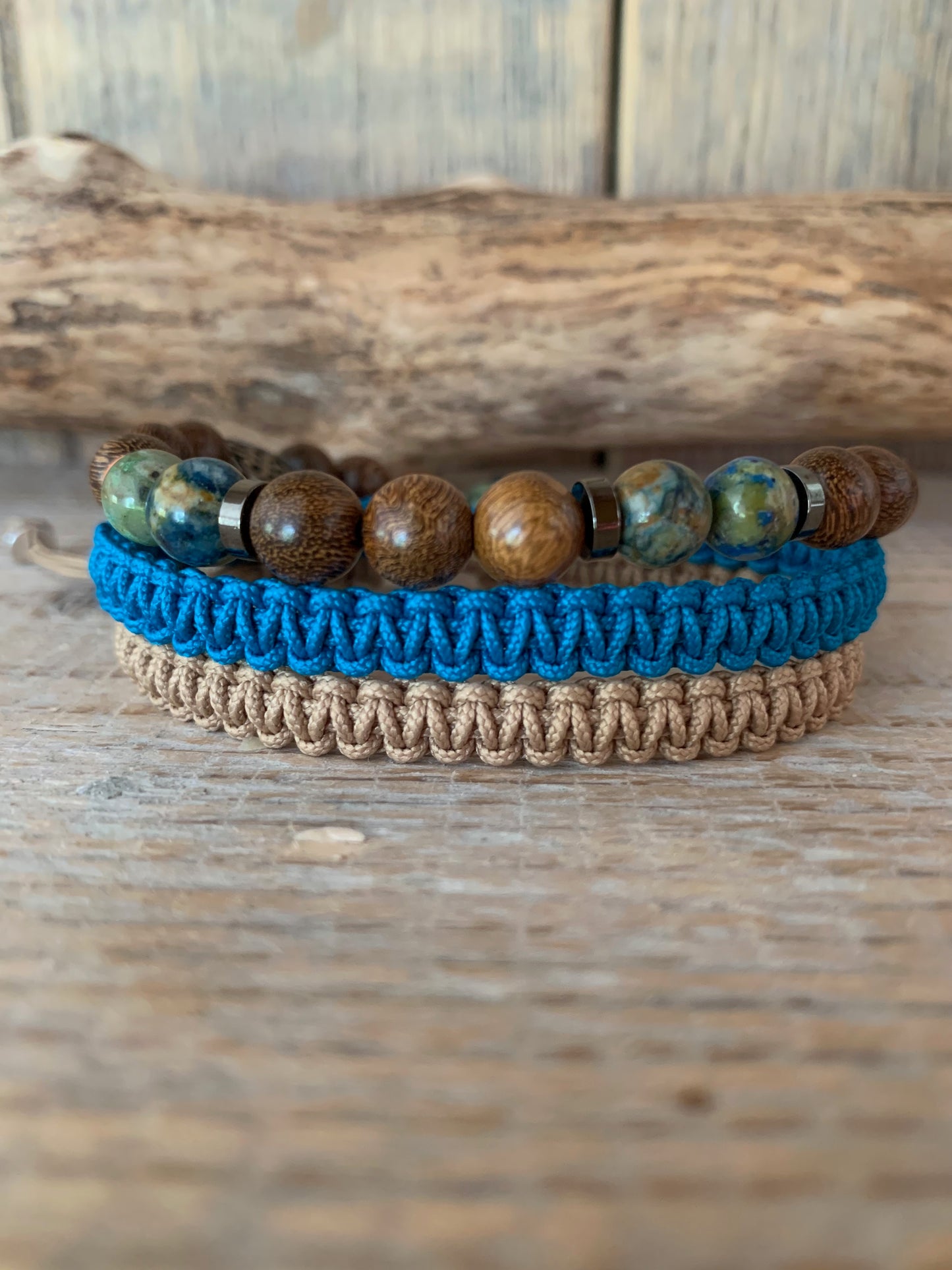 bracelet homme azurite  bracelet macramé style masculin naturel
