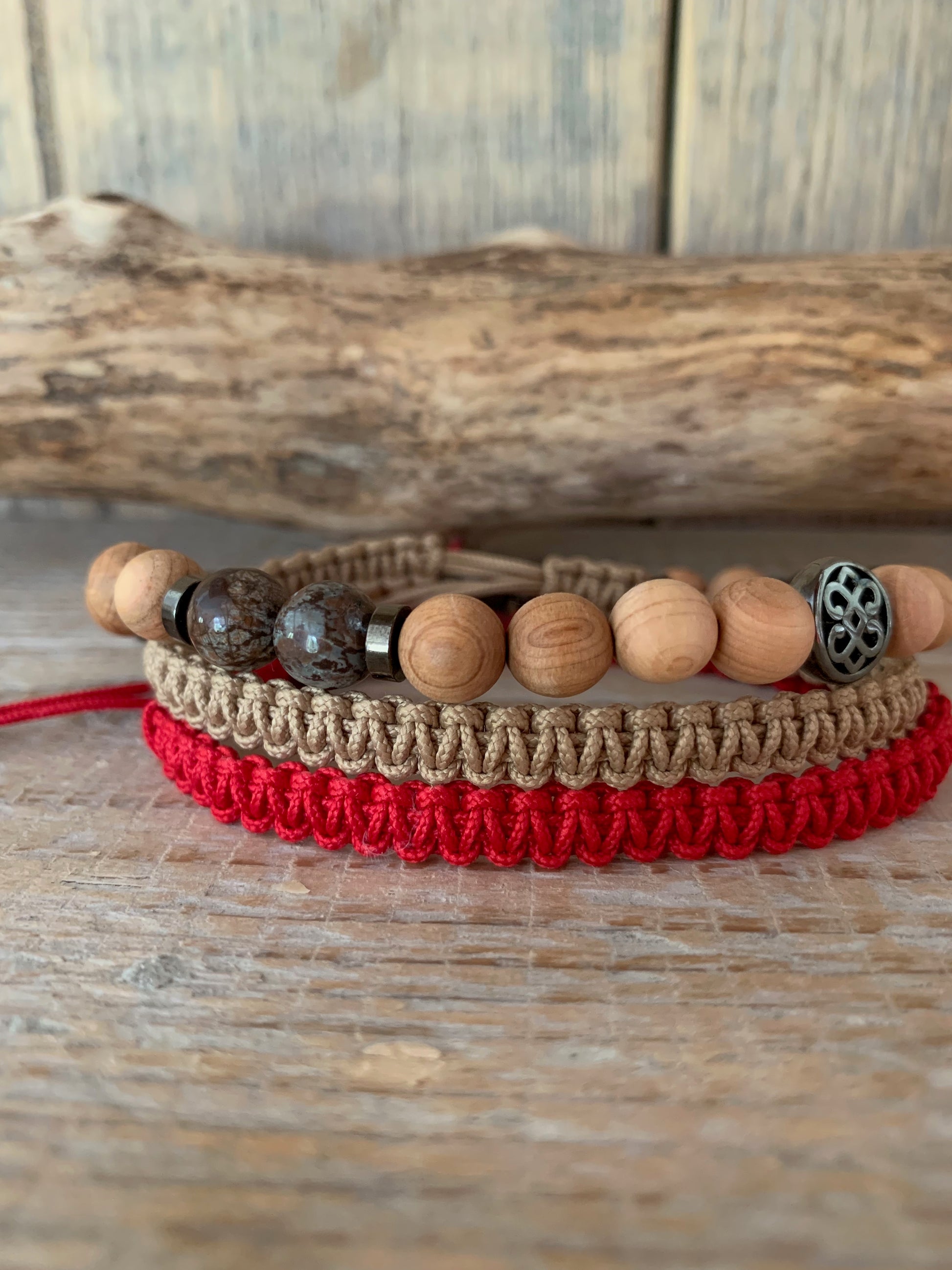 bracelet homme jaspe flocon style masculin naturel bracelet macramé