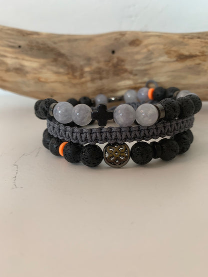 bracelet homme labradorite lave style masculin moderne