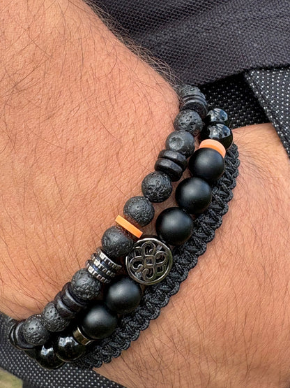 bracelet homme pierre de lave noir mat
bracelet macramé