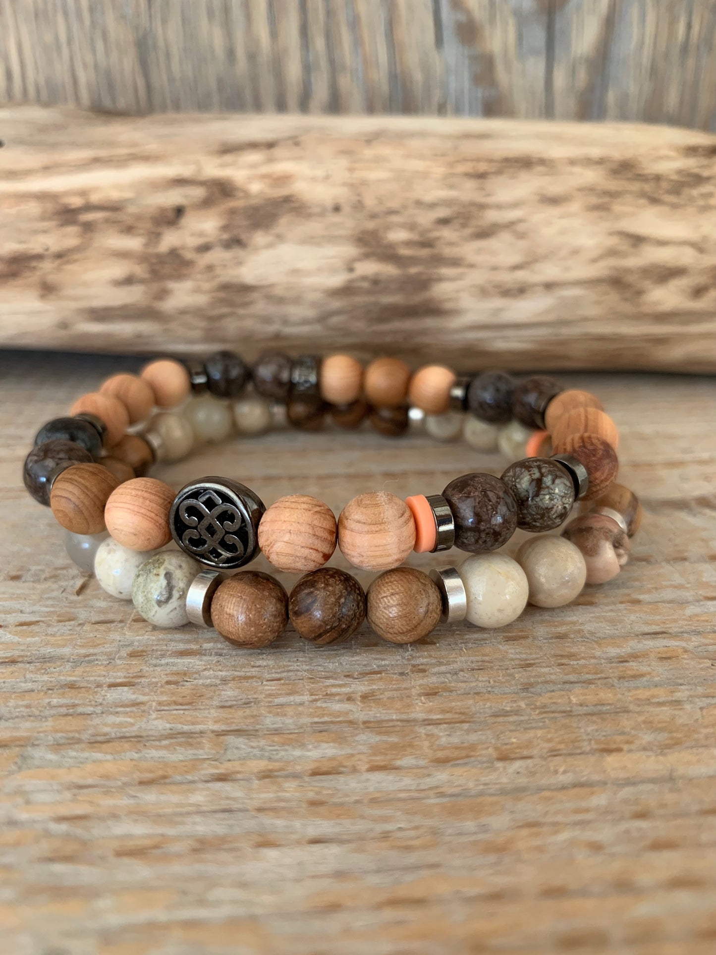 bracelet homme opale beige style naturel masculin bracelet homme jaspe flocon de neige