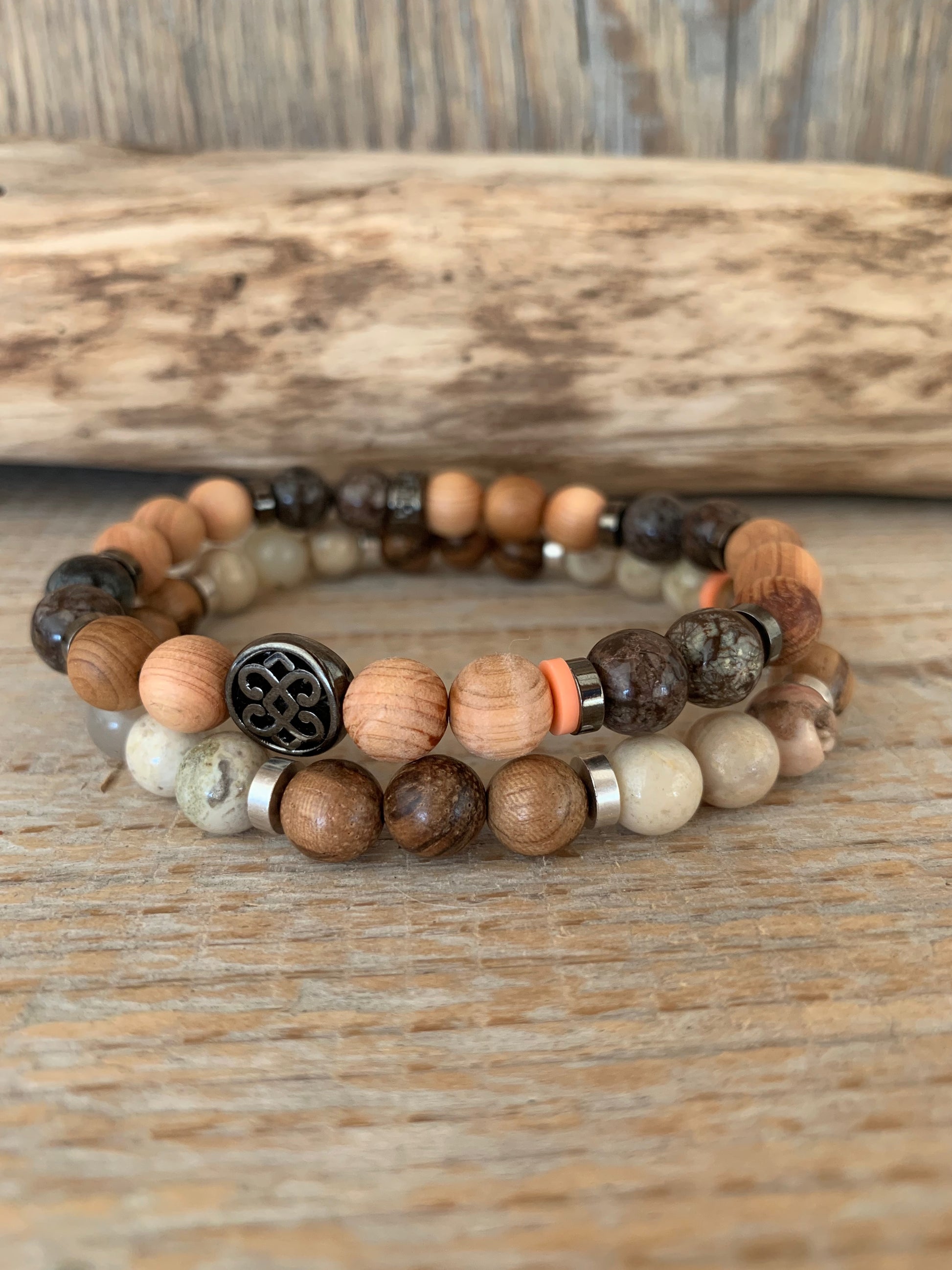 bracelet homme opale beige style naturel masculin bracelet homme jaspe flocon de neige