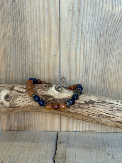 bracelet homme sodalite perles naturelles bois