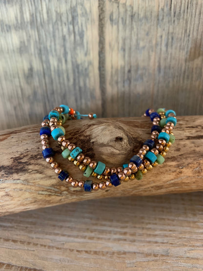 bracelet accumulation chrysoprase lapis lazuli hoplite