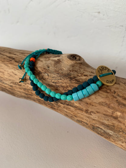 Bracelet howlite turquoise accumulation bijoux fins