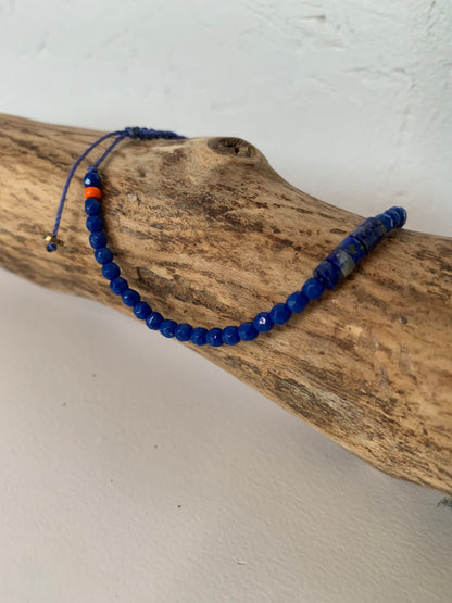 Bracelet lapis lazuli bleu profond pierre de clarté