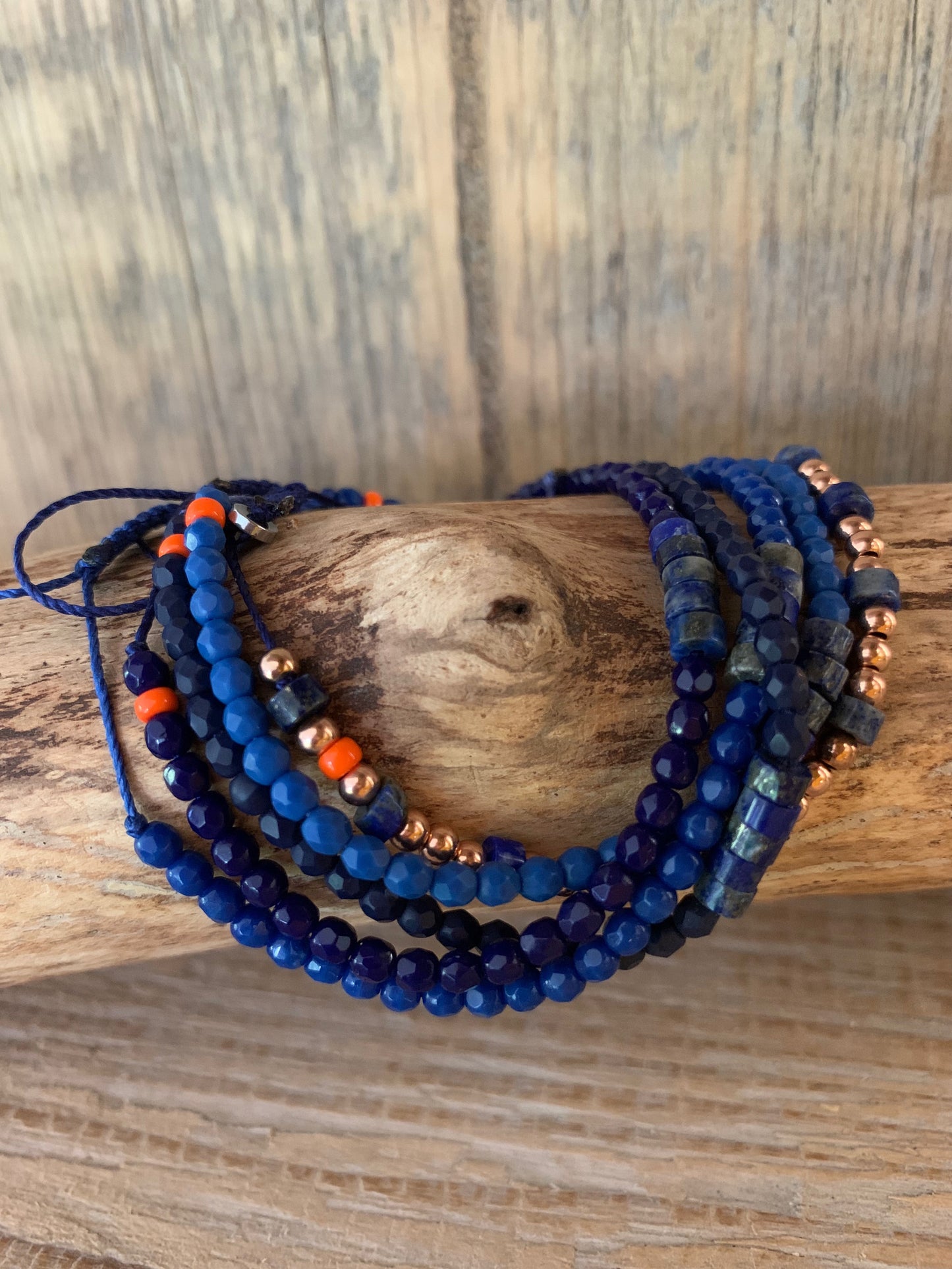 bracelet lapis lazuli accumulation boheme
