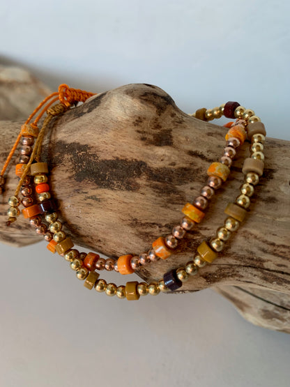 Bracelet mokaïte jaspe impression sur bois naturel