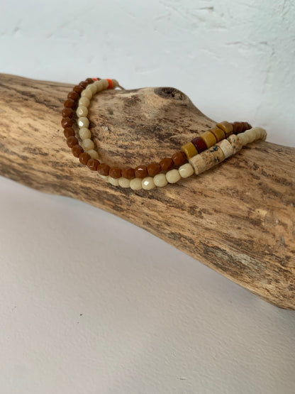 Bracelet femme mokaïte naturelle jaspe paysage style naturel OZE by Virginie