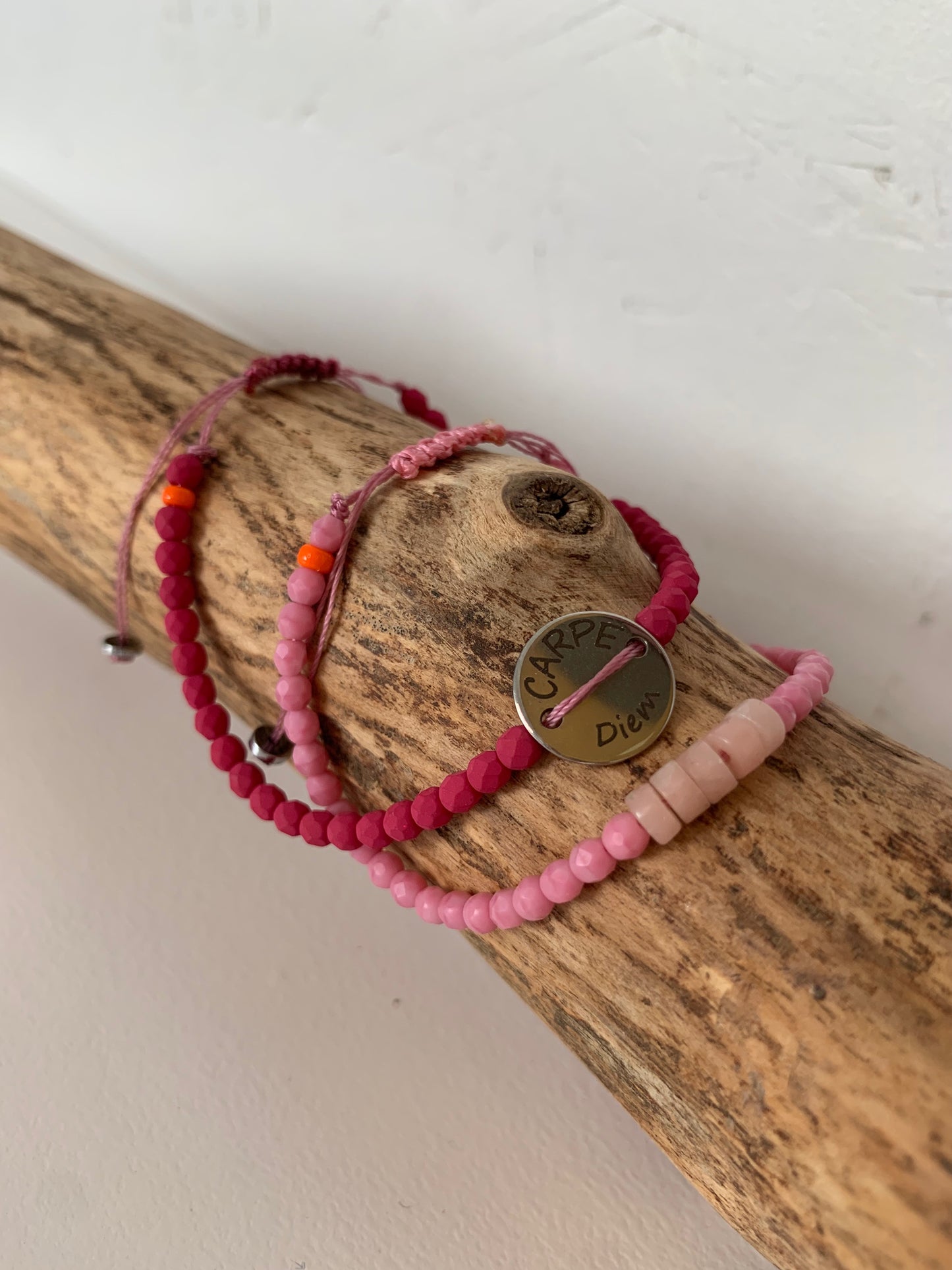 Bracelet opale rose pierre naturelle carpe diem