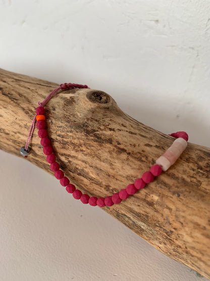 Bracelet femme opale rose fait main