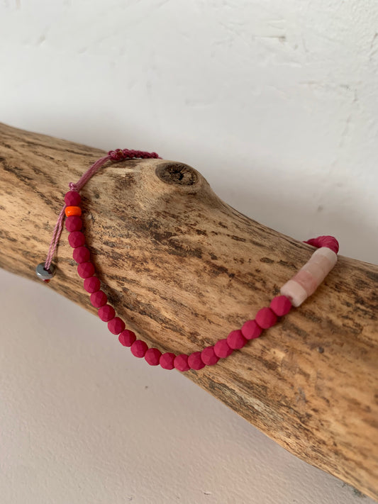 Bracelet femme opale rose fait main