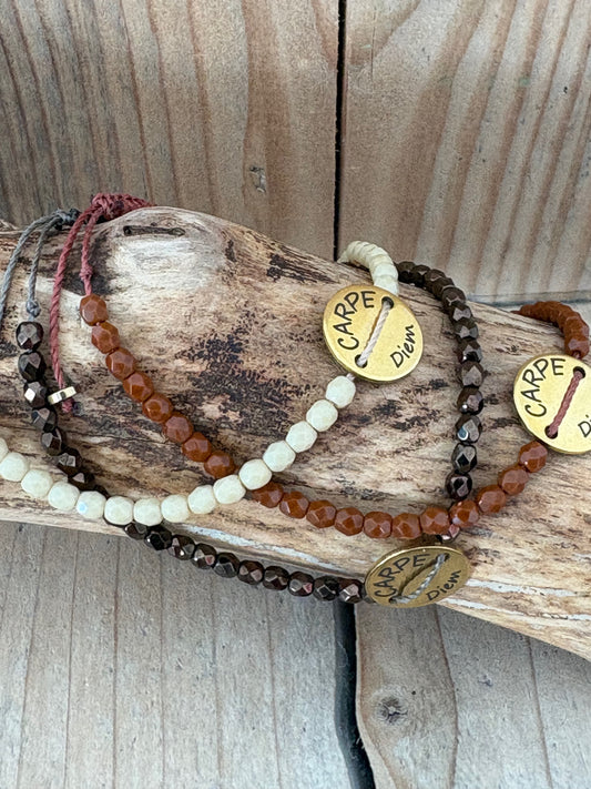 Bracelet Carpe Diem - Brun & beige